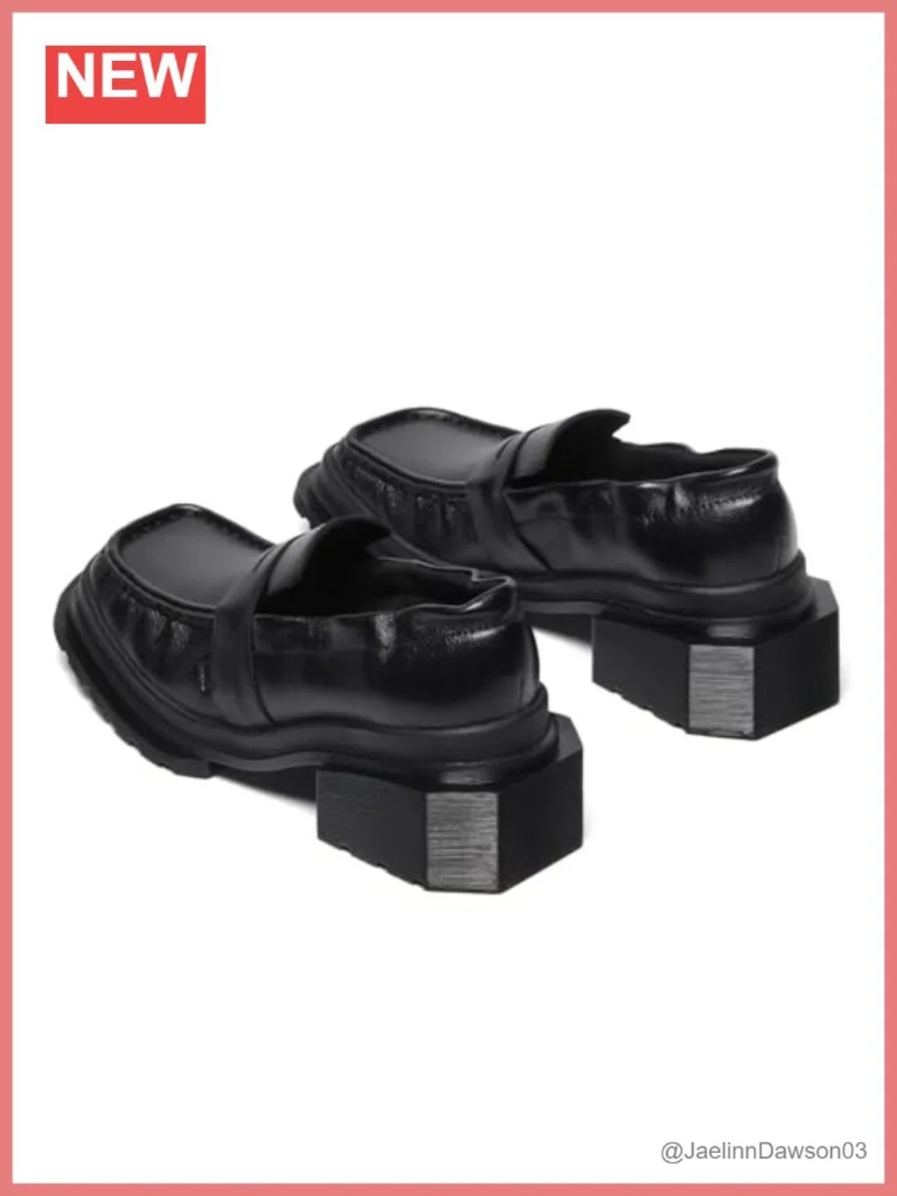 Dr Martens Maybole Loafer Milled Gloss Leather Block Heel Square Toe